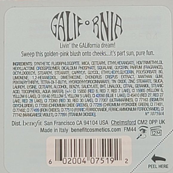 Benefit Galifornia Blush Full Size NIB - Picture 5 of 6